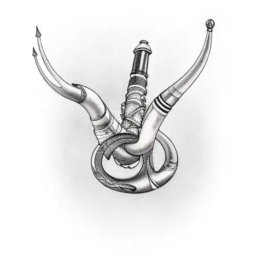 An Italian Horn With A Broken Tip