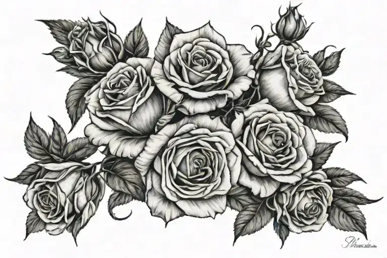 Birth Flowers Of May Plus Roses Intertwined