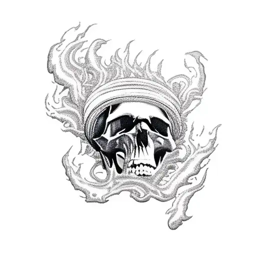 Mustang 1969 Om Highway 66 Driven By A Skull On Fire