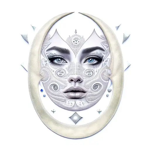 Crescent Moon Face Lacework