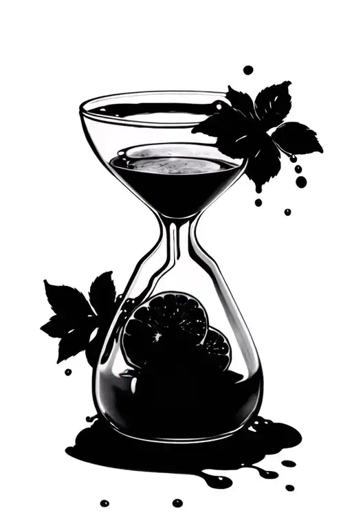 Hourglass With Lemonade Glass Overflowing