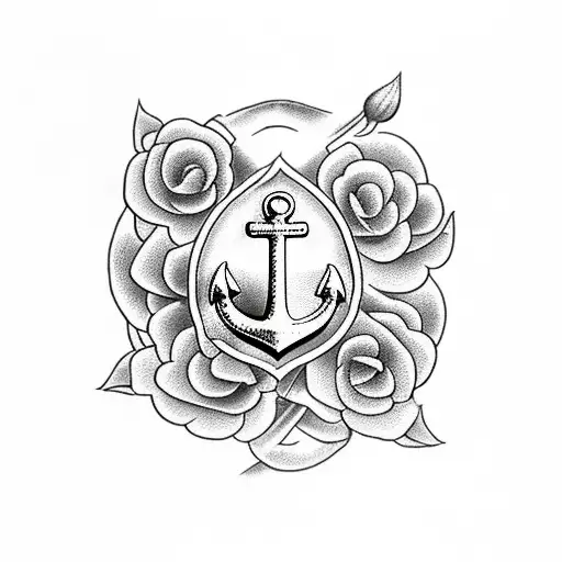 Anchor With Flowers On It