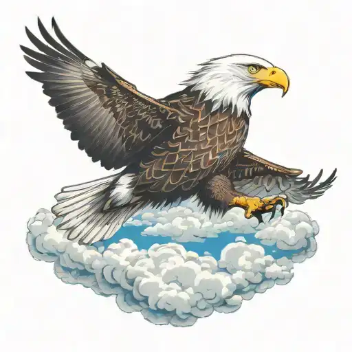 Eagle Flying With Clouds In The Background