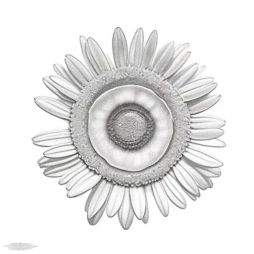 Daisy Flower On A Stem With Diamond Petals