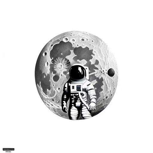 Astronaut On Moon Looking To Earth