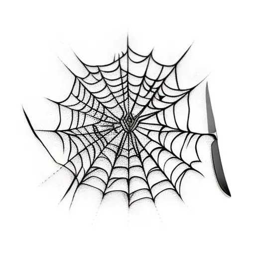 Spider Web And Knife