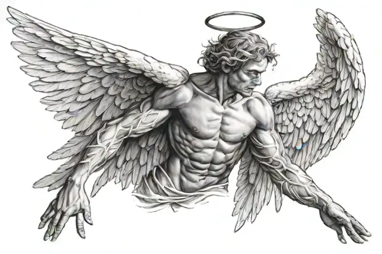 Male Angel With Wings For On The Back