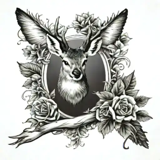 Memorial For My Mom And Dad With Deer Antlers And Hummingbird