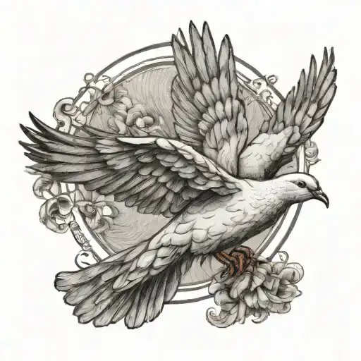 Dove In Flight Symbolizing