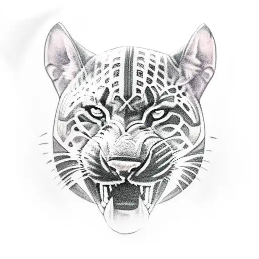 Black Panther Eating Prey