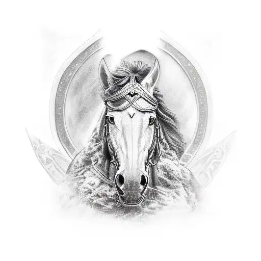 The Warrior King Sits On A War Horse