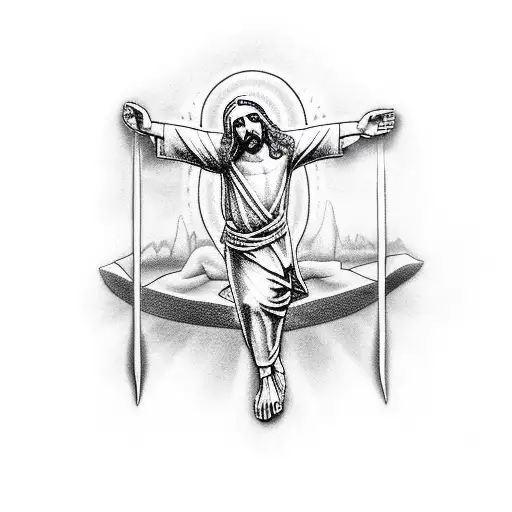 Jesus Christ With A Sickle In His Hand