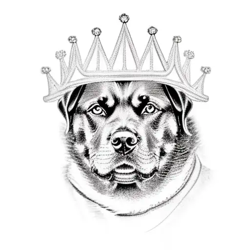 Rottweiler With A Crown And Sheiikh Dress
