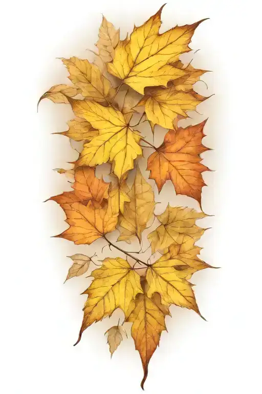 Autumn Leaves Falling In The Wind