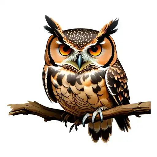 Realistic Owl Sitting