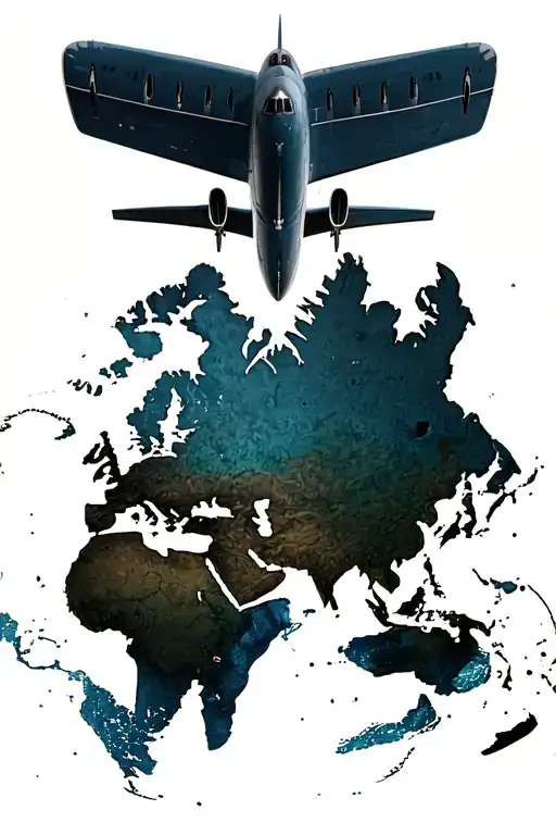 Airplane And World Map