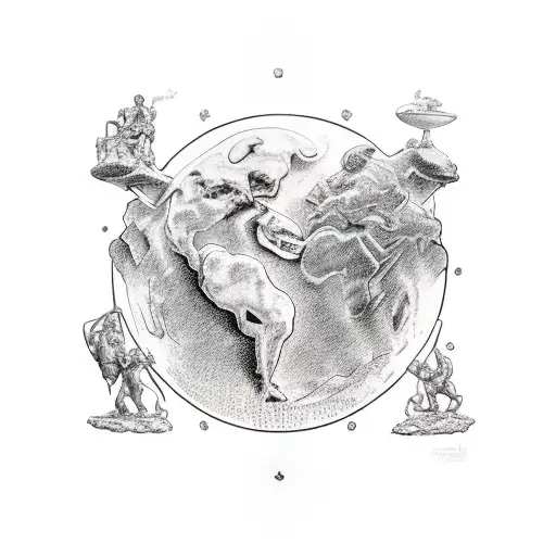 Atlas And Hercules Holding World On Shoulders