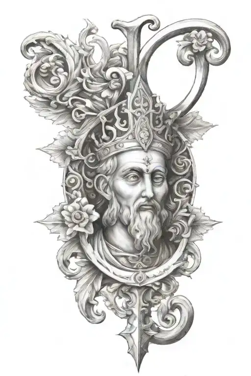 Initial J H Religious Symbols Incorporated Within