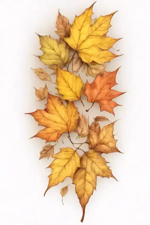 Autumn Leaves Falling In The Wind