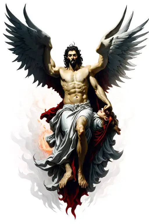 Lucifer Falling In Between The Heaven And Hell