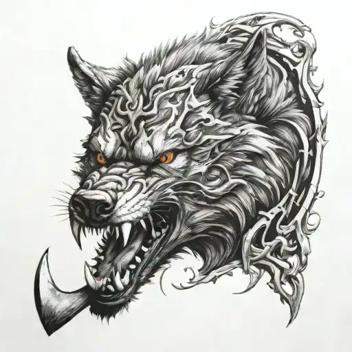 Wolf And Axe Inspired By Venom