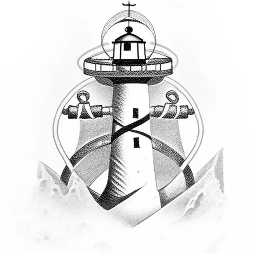 Anchor Overlapping A Lighthouse