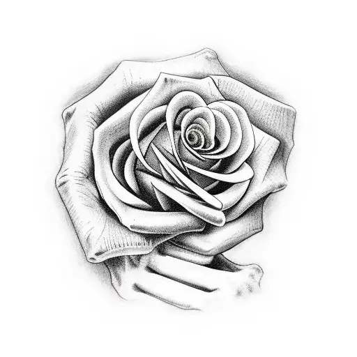 Skeleton Hand Reaching For Rose