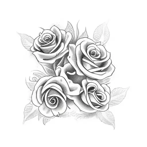 Snake With Skulls And Roses