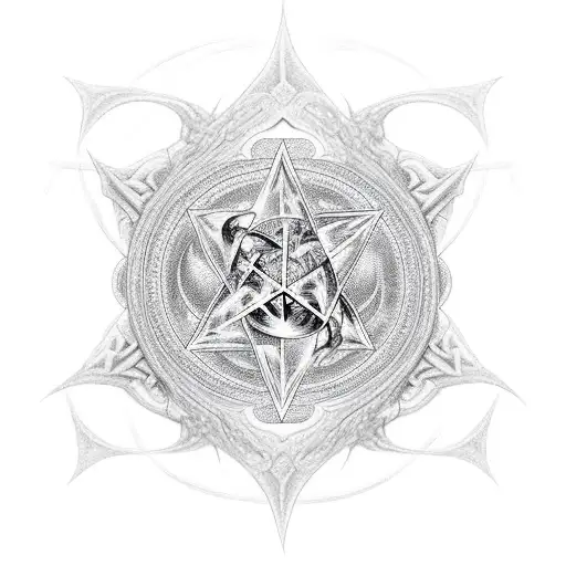 Magic Dragon With Pentagram