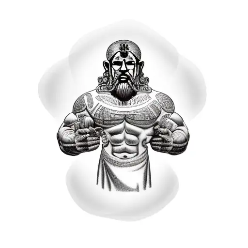 Greek Titan Holding The Globe