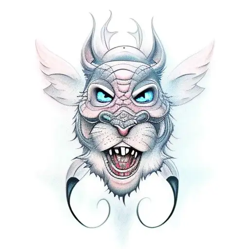 A Realistic Tattoo Of Your Own Cartoon Character In A Dynamic Pose