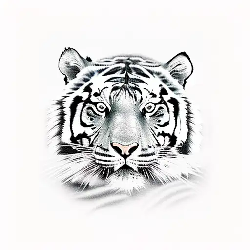 Tiger Face With Leaf Frame