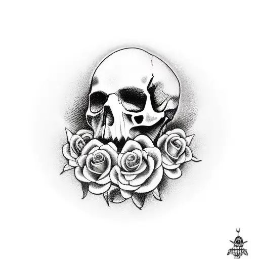 Gun With Skull And Rose