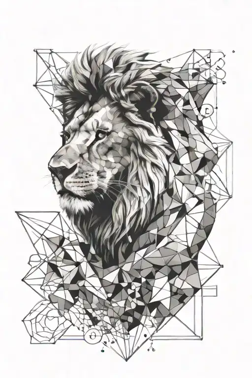 Lion In Geometric Shapes