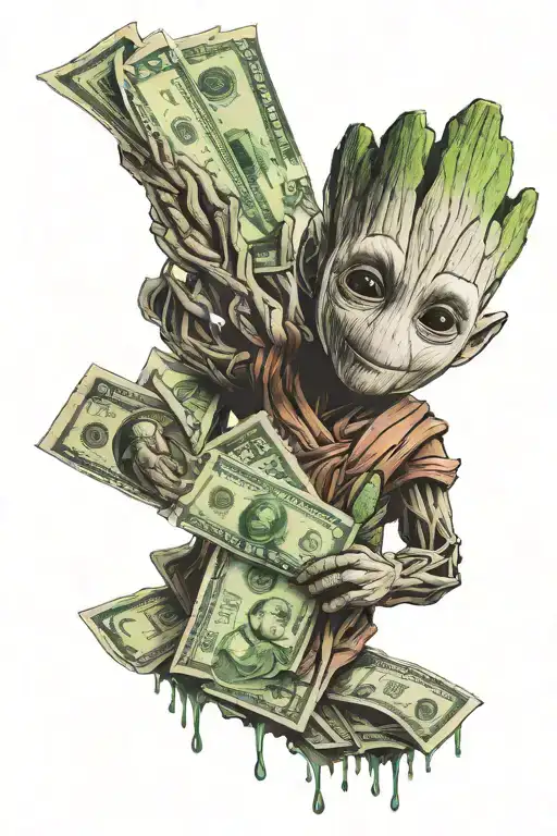 Baby Groot With Money