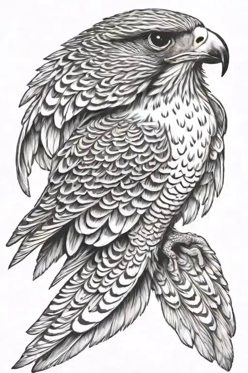 Falcon Head And Wing