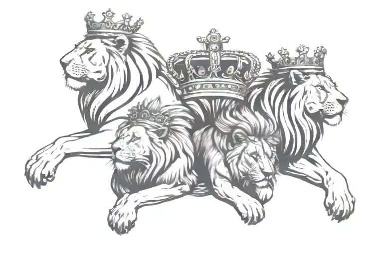 Lions With Crown