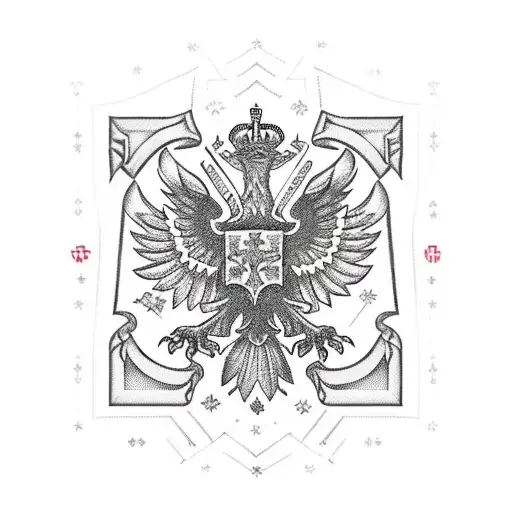 Russia And Ukraine Military Symbols Joined To Symbol Harmony