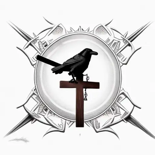 Crow On A Christ Cross