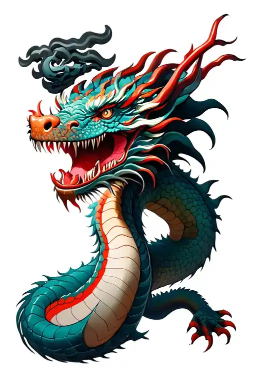 Super Real Japan Dragon With A Little Red Accents