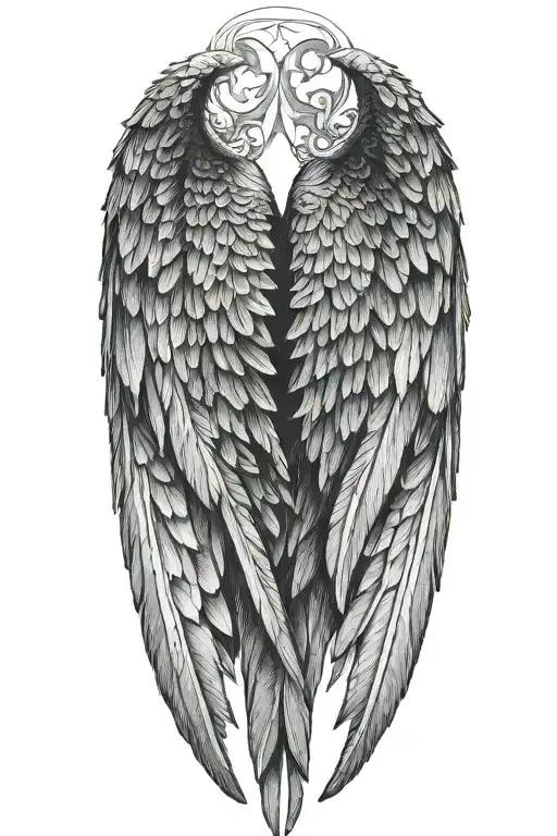 Black Angel Wings Wrapped