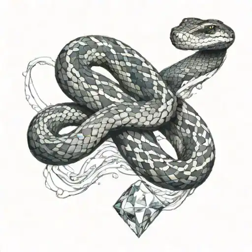 A Snake Going Around The Arm And Wrapped Around A Diamond