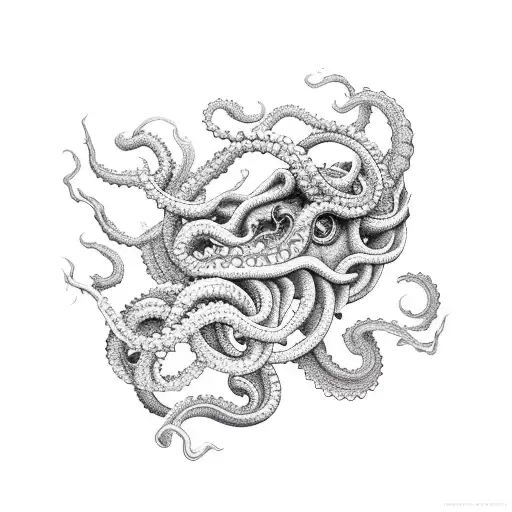 Kraken With Ship Sinking