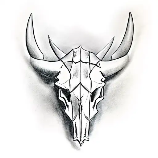 Bull Skull And Sparrow