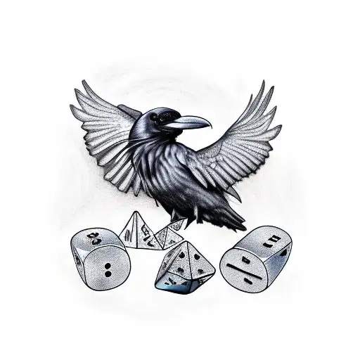 Raven With Dice