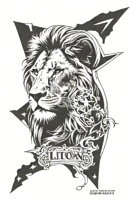 Lion W Birthday Dates Of 8-10-1977 And 12-26-1977 In Roman Numerals