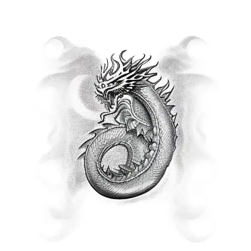 Sleeve Greek Dragon Wave