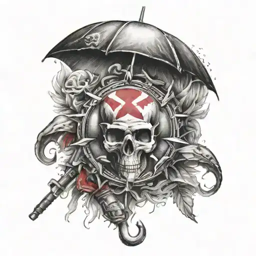 Memorial Tattoo For Dad Holding Umbrella Corporation Logo