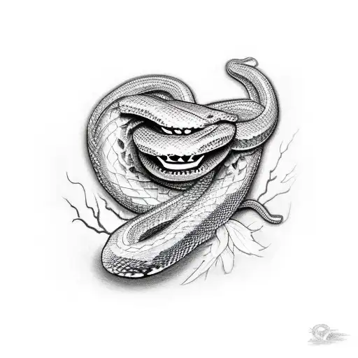 Giant Snake Getting Its Eyes Clawed Out By A Phenoix