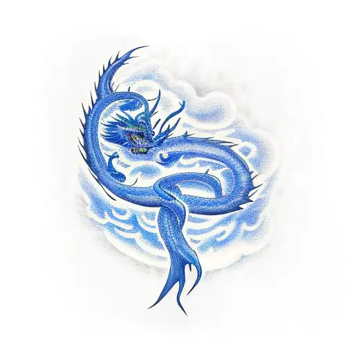 Dark Blue Lightning Dragon Flying Up To Heaven Carrying A Log With The Name Corban Engraved On It